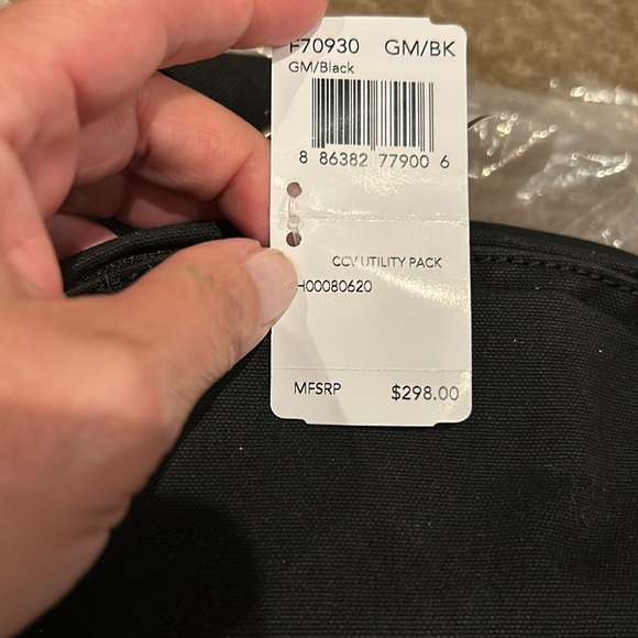 NWT Coach “CCV Utility Pack” Back Pack Black Genuine Leather & Canvas 19X12 - Picture 5 of 15